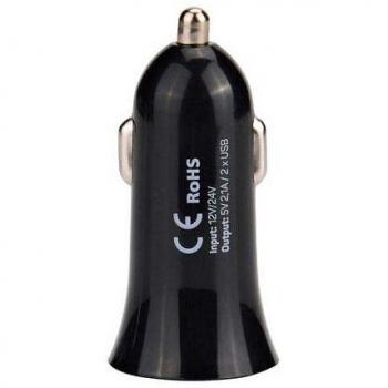 CROMAD Cargador de Mechero 2.4A 2X USB Negro