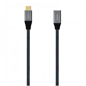Aisens A107-0635 - Cable Alargador USB 3.1 Tipo-C, 20Gbps, 5A, 100W, USB Tipo-C Macho a USB Tipo-C Hembra, 1 Metro