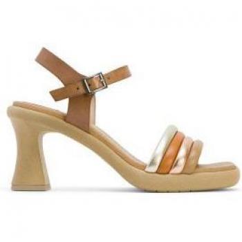 Sandalias de tacón Porronet de piel en color taupe