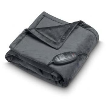 Manta eléctrica Beurer HD-74 Limited Edition con tecnología BSS, características: calentamiento rápido, 3 niveles de temperatura ajustables, apagado automático tras 3 horas, lavable a máquina y tejido suave
