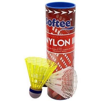 Softee Equipment Volantes Badminton Nylon III 6 Unidades, Amarillo, Talla Única