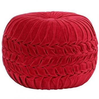 Puf de terciopelo de algodón diseño bata rojo 40x30 cm