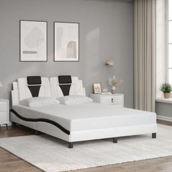 Cabecero de cama blanco y negro 120x200 cm con cuero sintético Vidaxl