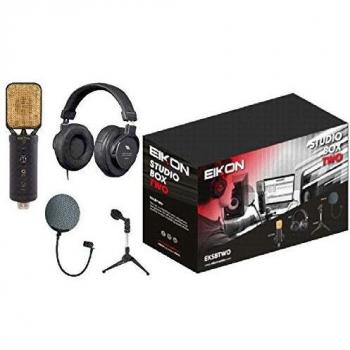 Eikon EKSBTWO USB Studio Microphone Bundle with Headphones, Desktop Stand, and Pop Filter