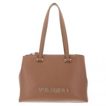 Valentino Caprice Beige Tote Bag with Gold Inscription for Women