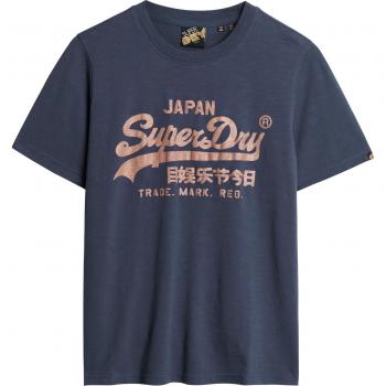Superdry Women's Relaxed Metallic Logo T-Shirt Navy Blue