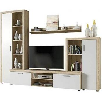 HomeSouth - Mueble de Comedor, Salon Modelo Nobel, Acabado Color Cambria y Blanco, Medidas: 263 x 202 x 40 cm Fondo.