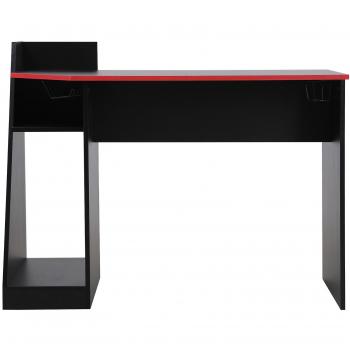 Escritorio Gaming Rebecca Mobili Mesa PC Negro Rojo Madera Diseño Moderno con Accesorios
