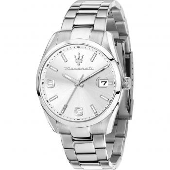 Reloj de Hombre Maserati Attrazione de Cuarzo con Fecha, Acero Inoxidable Plateado, Modelo R8853151014