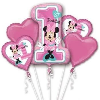Amscan International – 3437901 Minnie Mouse 1st cumpleaños ramo de globos de