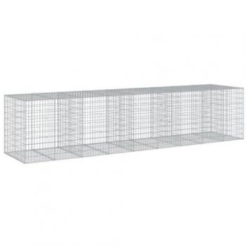 vidaXL Gabion Basket with Cover 450x100x100 cm Galvanised Iron