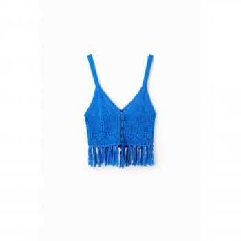 Top Corto de Crochet Desigual - Canotta Mujer Art. 23swmf01 P-E 23 Color Azul