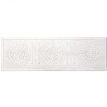 Cabecero Doble de MDF Blanco Decapado Vintage 157x50 cm para Cama de 135, 150 y 160