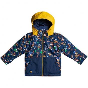 Quiksilver Little Mission - Chaqueta para Nieve, impermeable, transpirable, con aislamiento térmico, capucha ajustable, múltiples bolsillos y diseño juvenil