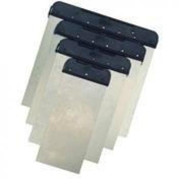 Conjunto de 4 Espátulas Carrocero Inox con Rulo Pluma M125654 - Tamaños 5-8-10-12 mm