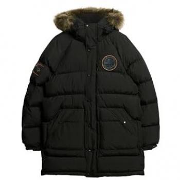 Parka Everest Longline Baffled para Hombre en Negro, Talla XL, Casual, Poliéster Reciclado