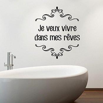 Adesiviamo® i want my dreams wallstickers pegatinas de pared, negro, large