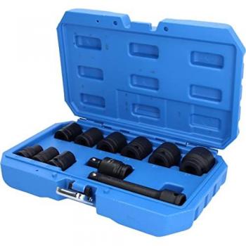 Juego de llaves de vaso de impacto 1/2 Brilliant Tools, hexagonales, 11 piezas, cortas