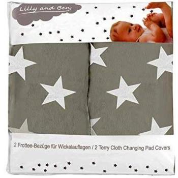 Lilly and Ben® Funda cambiador bebe algodon rizo - 2 fundas para colchoneta cambiador-es bañera-s - 3 tamaños