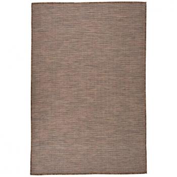 Alfombra exterior de tejido plano 120x170 cm marrón