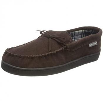 Men's Real Suede Leather Fleece Lined Memory Foam Moccasin Slippers