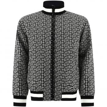 Balmain Men's Monogram Reversible Bomber Jacket in Black | Size 50 | DH1TF840VE82SKU