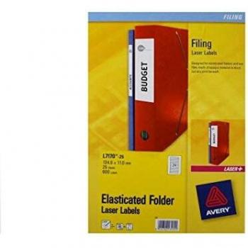 Etiquetas de Archivo Eurofolio Autoadhesivas Avery 134x11mm Blancas (Pack de 600)