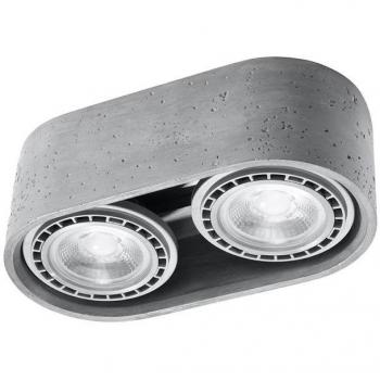 Luminaria de Hormigón Basic 2 AR111 GU10 Downlight Gris para Iluminación Interior LED Aplique de Techo
