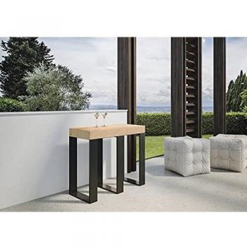 Consola extensible 90x40/290 cm Premium Estructura de Abeto Teñido Antracita