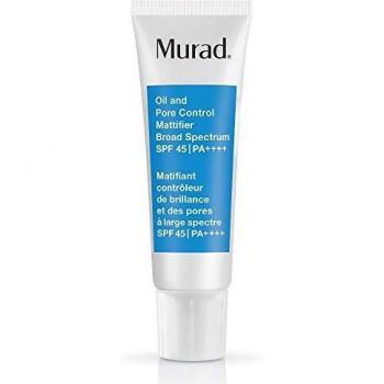 Murad Oil and Pore Control Mattifier SPF 45 - Crema de Día para piel grasa y con tendencia acneica, 50ml, control de brillo, minimiza poros, protección solar de amplio espectro
