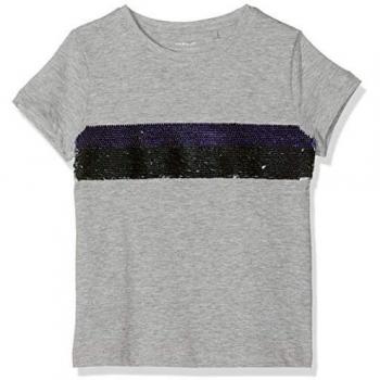 NAME IT Nkfhictoria SS Top Camiseta, Gris