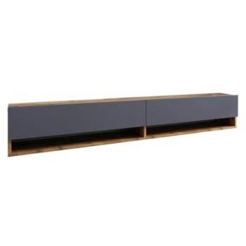 Mueble de TV suspendido 180 cm en madera y antracita - Diseño moderno y funcional con almacenamiento