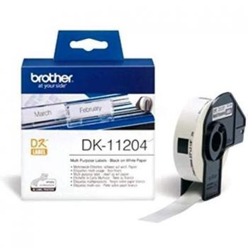Brother dk11204 precut paper labels 17 x 54 mm multipurpose 400 labels