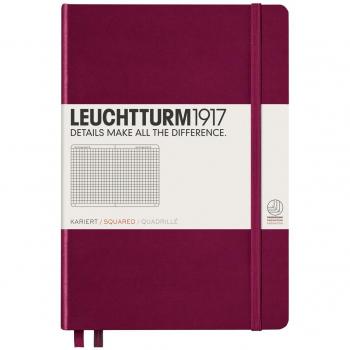 Leuchtturm1917 A5 Hard Cover Squared Notebook (Port Red)