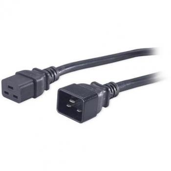 Cable de Alimentación C19 a C20 Negro 1.20m - Conectores Macho/Femenino, 250V, 50Hz
