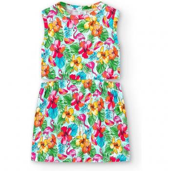 Vestido punto estampado de niña Boboli 828345 MULTICOLOR