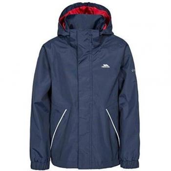 Trespass Vincenzo - Chaqueta Impermeable con Capucha extraíble para niños, Infantil, Color Azul Marino, tamaño 7/8