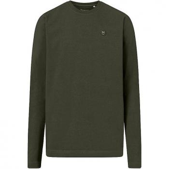 Knowledge Cotton Apparel Viggo Long Sleeve T-Shirt - Dark Green - Size M