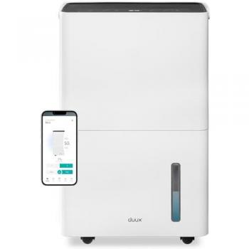 Deshumidificador inteligente Duux Bora 20L con modo de secado, conexión WiFi y capacidad para habitaciones de hasta 40 m², color blanco