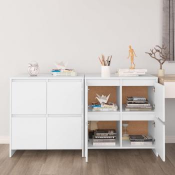 Aparador de 2 piezas en madera multicapa blanca, dimensiones 70x41x75 cm