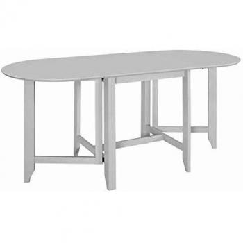 vidaXL Mesa de comedor extensible blanca