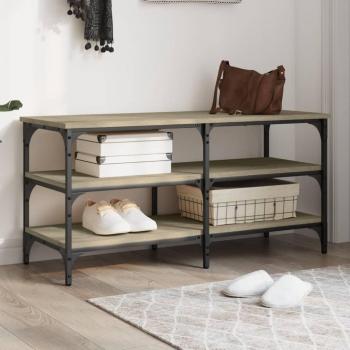 Banco zapatero de madera multicapa Sonoma 100x38,5x49 cm color roble