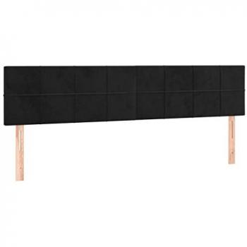 Cabecero con LED de terciopelo negro 160x5x78/88 cm