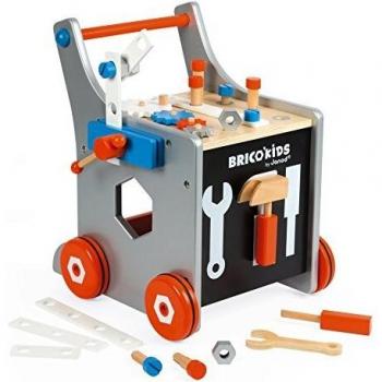 Janod- Brico'Kids Carrito Magnético de Bricolaje, Multicolor, 37 x 35 x 44 cm