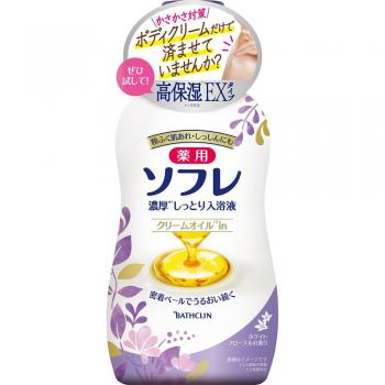 Soflex Medicated Moisturizing Bath Liquid - White Floral Fragrance, 480ml