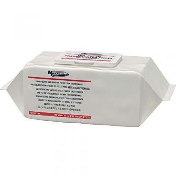 MG Chemicals 8241 IPA 70/30 TOALLAS PRESATURADAS - 140 toallitas en un empaque suave resellable