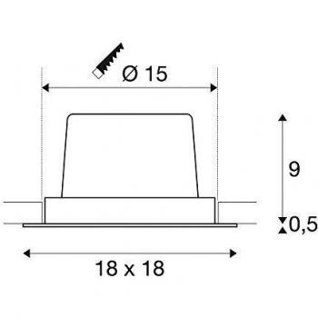 Empotrable LED Cuadrado SLV New Tria 150 DL 29W Blanco 3000K