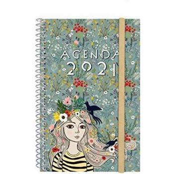 Finocam - Agenda 2021 Semana vista apaisada Espiral Design Collection Lady Español, Mediano - E5-117x181 mm