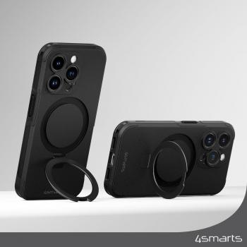 Funda Rígida 4smarts Defend Case con Soporte Mágico para iPhone 15 Plus, Color Negro