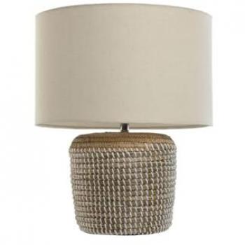 Lámpara de mesa Home ESPRIT Blanco Marrón 50 W 220 V 38 x 38 x 47 cm